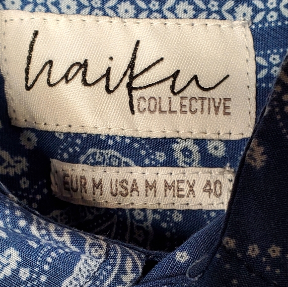 Haiku Collective Men's Bandana Print Button Up Short Sleeve Shirt Sz Medium NEW - Picture 4 of 9
